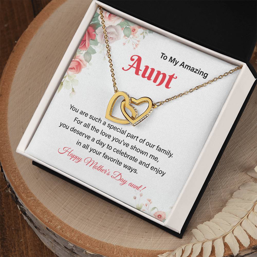 Aunt Necklace Gift for Mother’s Day from Niece with Message Card