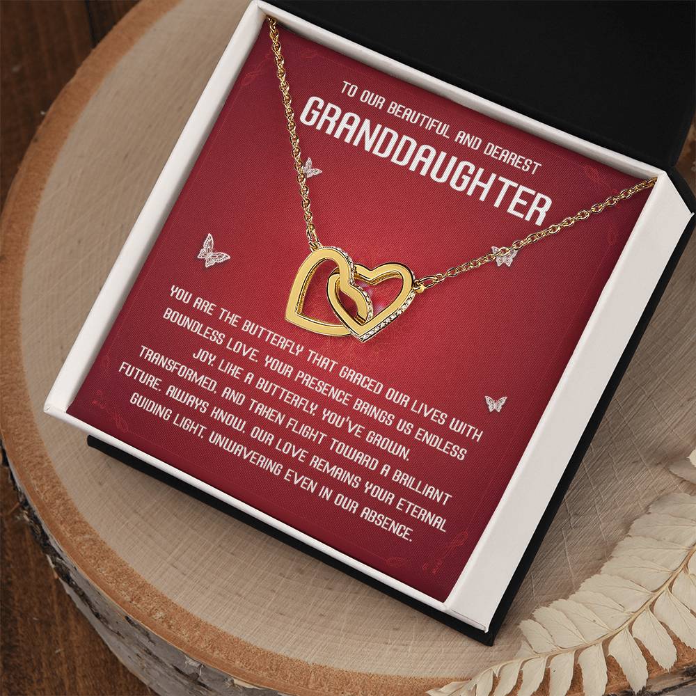 Granddaughter Necklace Gift with Butterfly Message Card