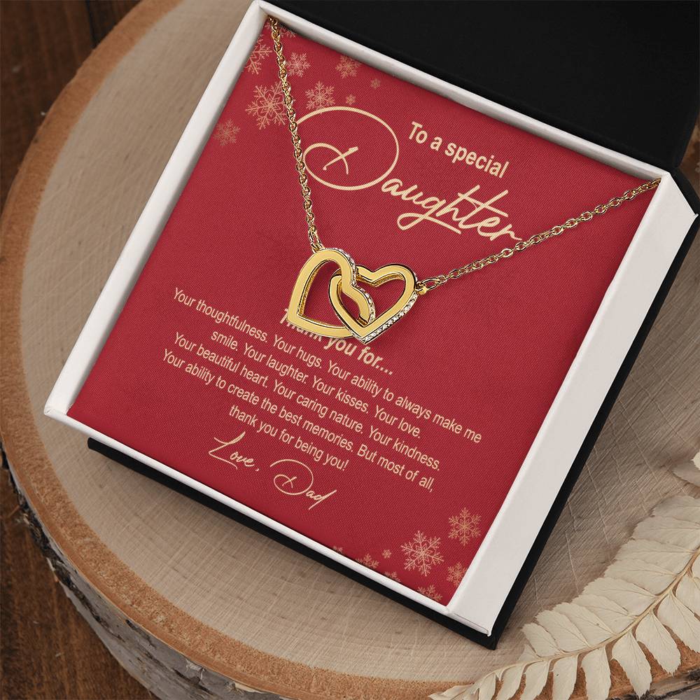 Christmas Gift for Daughter from Dad Hearts Necklace Box