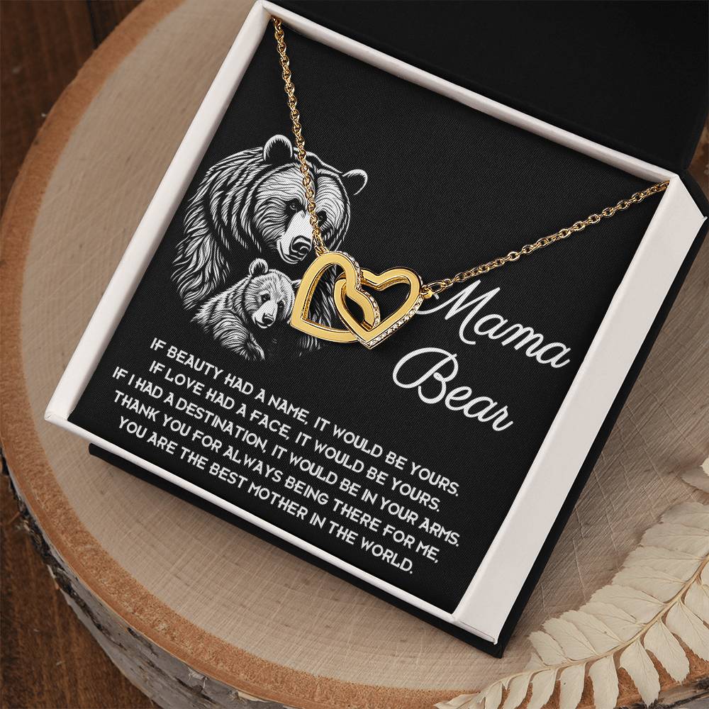 Mama Bear Necklace with Message Card – Gift for Loving Protective Mom
