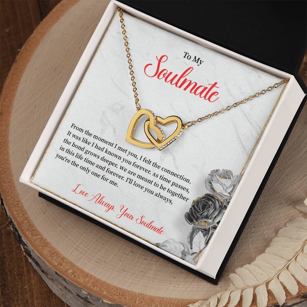 Soulmate Necklace for Her – Interlocked Hearts Gift Box