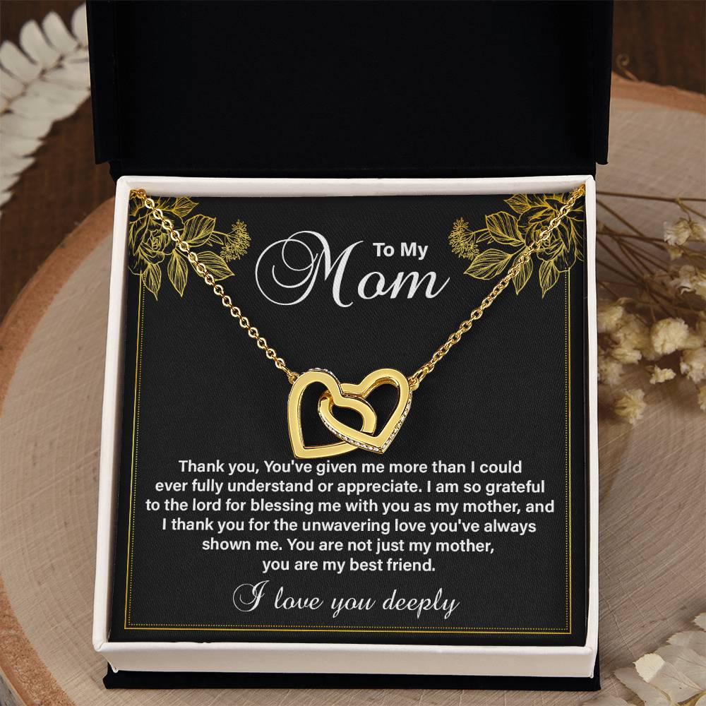 Christian Mom Necklace Gift from Son with Heartfelt Message Card