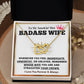 Badass Wife Necklace Gift with Crown Message Card