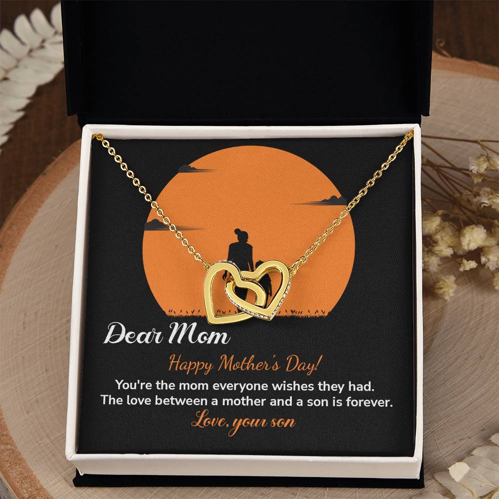 Dear Mom Happy Mother's Day, Elegant Jewelry For A Mother’s Day Gift Thoughtful Necklace For Love Sweet Gift For A Special Woman Sentimental Jewelry Thank You Pendant Beautiful Necklace Loving Pendant For A Mother-son Connection