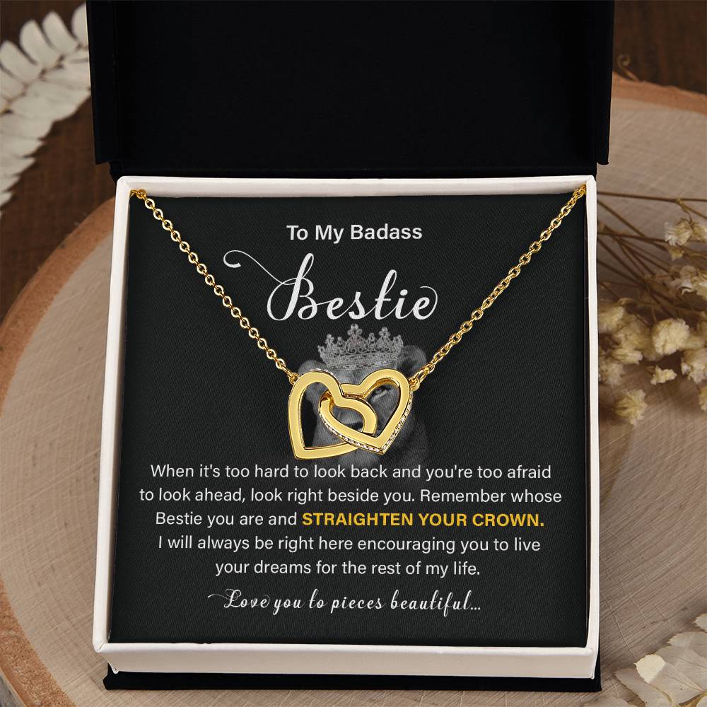 Badass Bestie Gift Necklace with Empowering Message