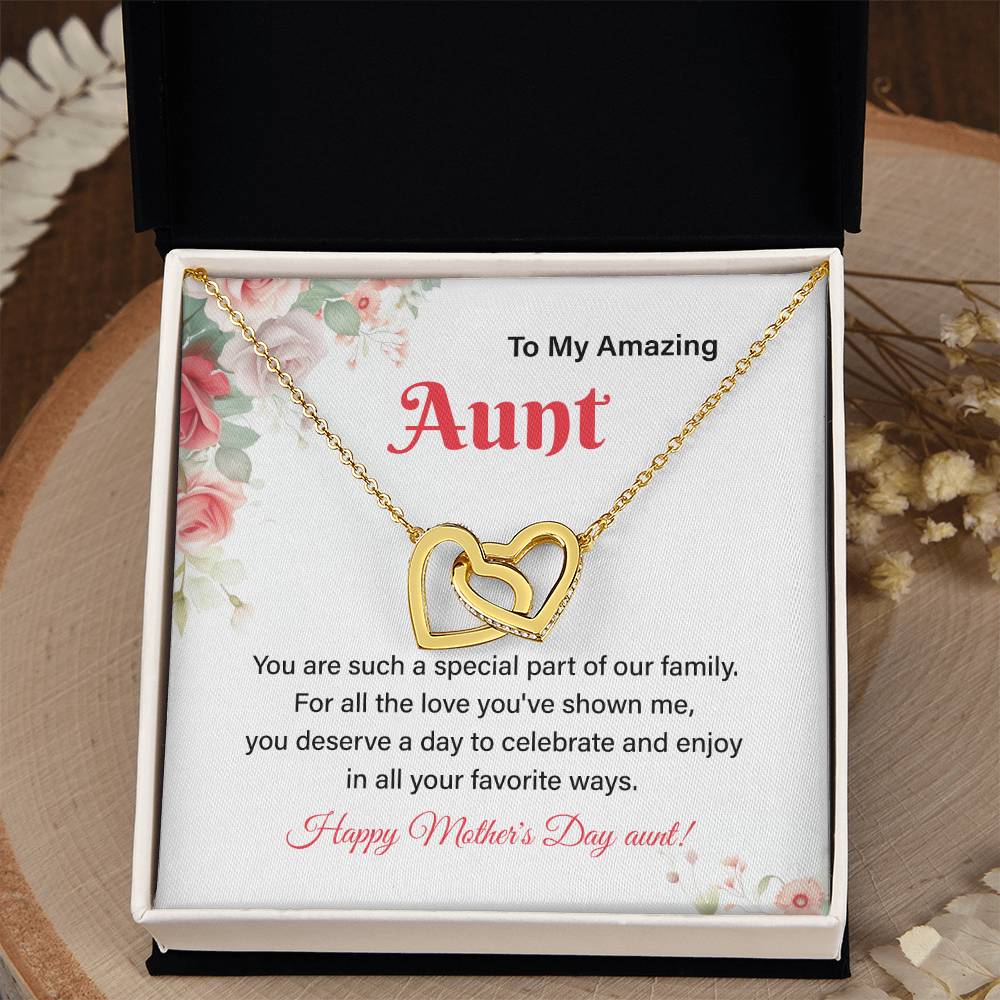 Aunt Necklace Gift for Mother’s Day from Niece with Message Card