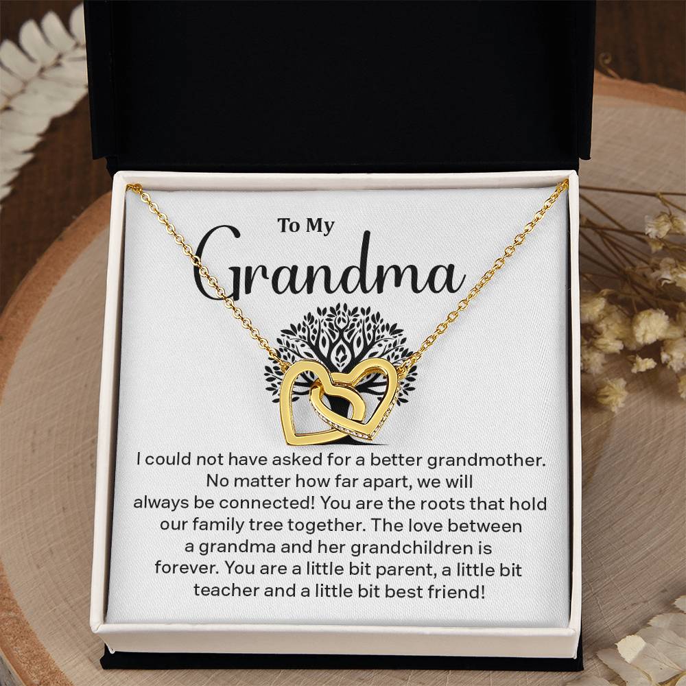 Grandma Interlocking Hearts Necklace – Family Tree Connection Gift