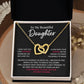 Daughter Necklace Gift with Love & Wisdom Message Card