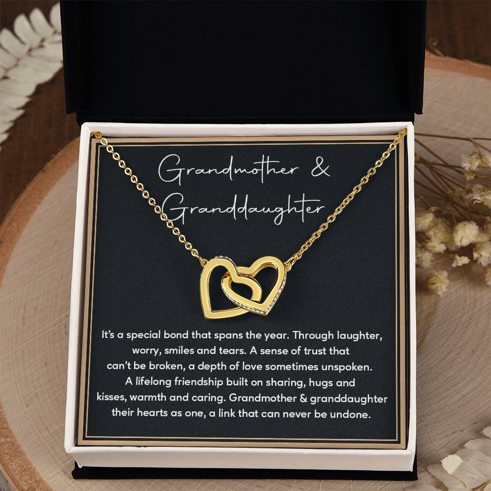 Grandmother and Granddaughter Necklace Gift with Sweet Bond Message