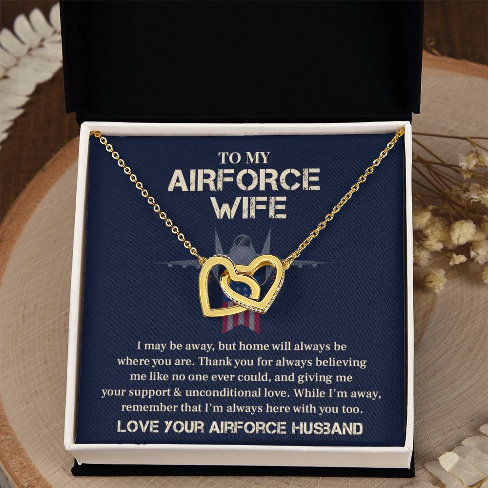 Airforce Wife Necklace Gift from Husband – With Message Card