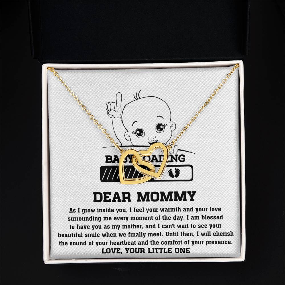 Dear Mommy Necklace Gift From Your Little One, I Love My Mom Necklace, Gifts For My Mom, Mother's Day Gifts For Mom Jewelry With Interlocking Heart Necklace.