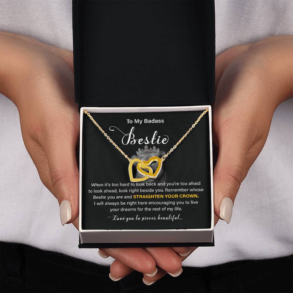 Badass Bestie Gift Necklace with Empowering Message