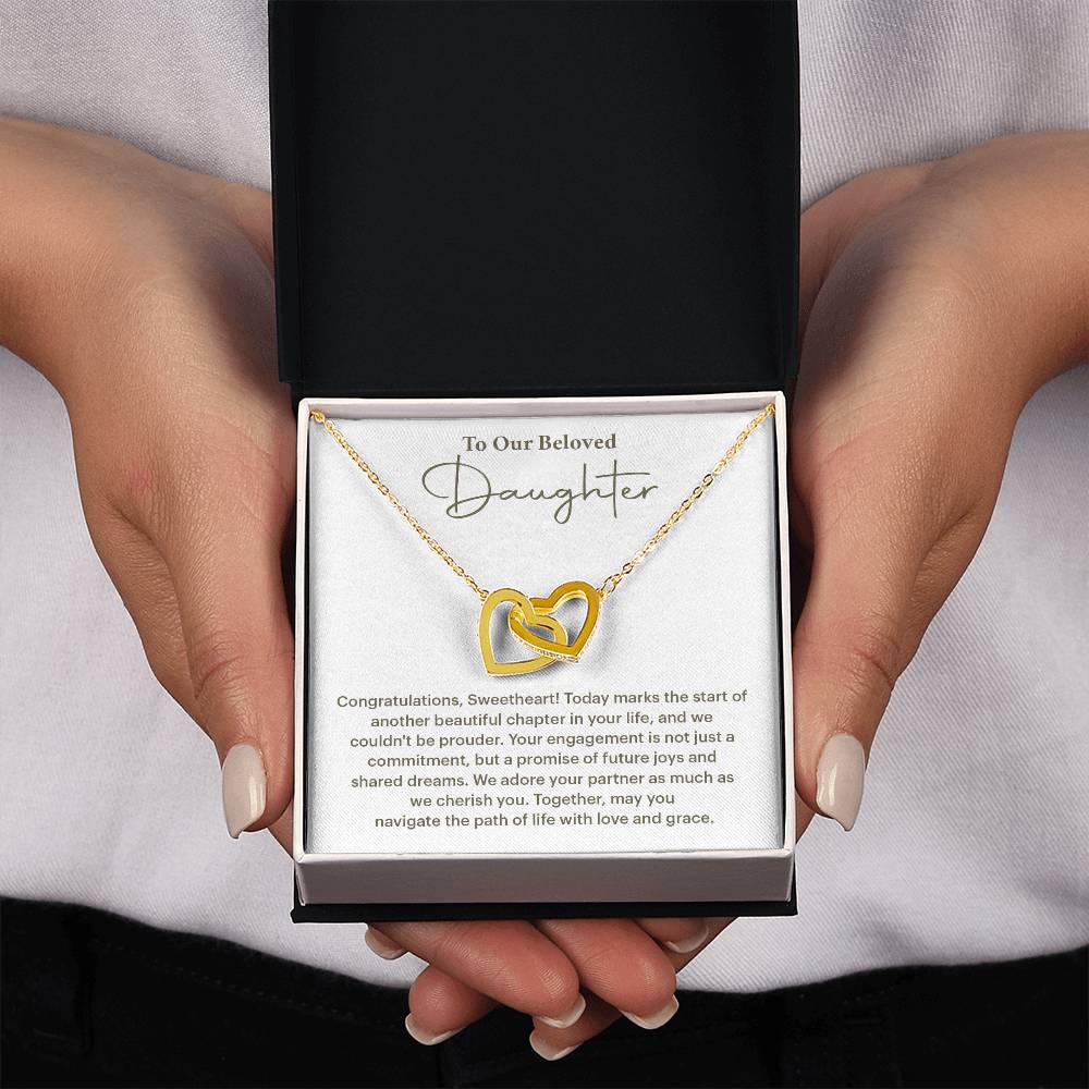 To Our Beloved Daughter Daughter Engagement Necklace Sentimental Gift For Daughter’s Engagement Jewelry Gift For Daughter’s Engagement Daughter’s Special Day Keepsake Daughter Wedding Journey Gift Emotional Gift For Daughter Meaningful Engagement Gift