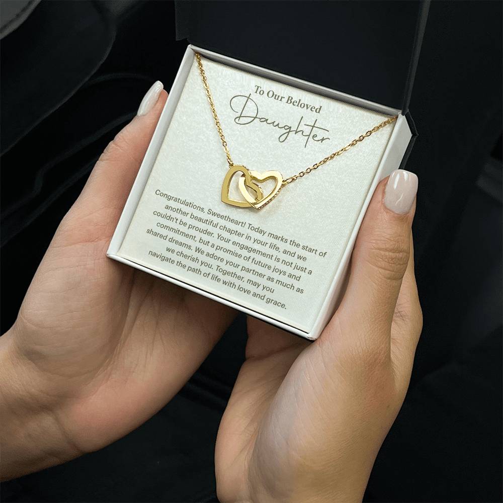 To Our Beloved Daughter Daughter Engagement Necklace Sentimental Gift For Daughter’s Engagement Jewelry Gift For Daughter’s Engagement Daughter’s Special Day Keepsake Daughter Wedding Journey Gift Emotional Gift For Daughter Meaningful Engagement Gift