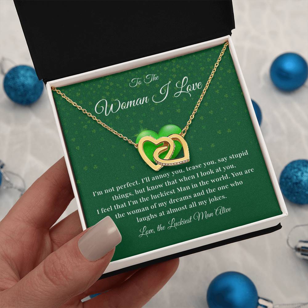 To The Woman, Together In Love Necklace Lucky To Have You Jewelry Celebrate Our Journey Together Loving Reminder For Her Woman Of My Dreams Jewelry Sentimental Gift For Girlfriend Luckiest Man Alive Jewelry