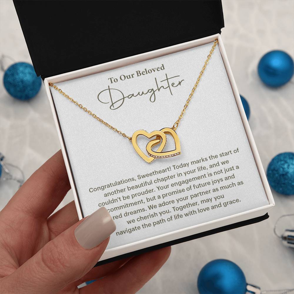 To Our Beloved Daughter Daughter Engagement Necklace Sentimental Gift For Daughter’s Engagement Jewelry Gift For Daughter’s Engagement Daughter’s Special Day Keepsake Daughter Wedding Journey Gift Emotional Gift For Daughter Meaningful Engagement Gift