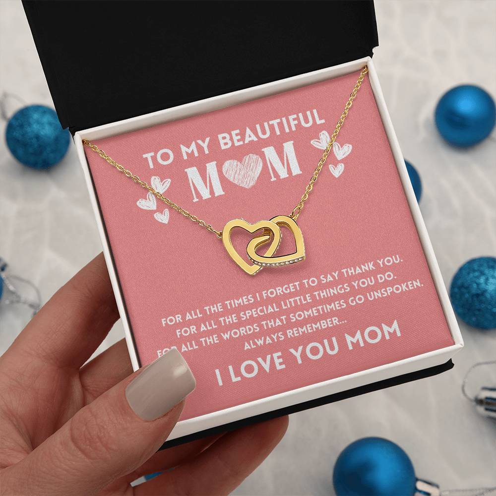 Mom Necklace Gift from Daughter with Love Message