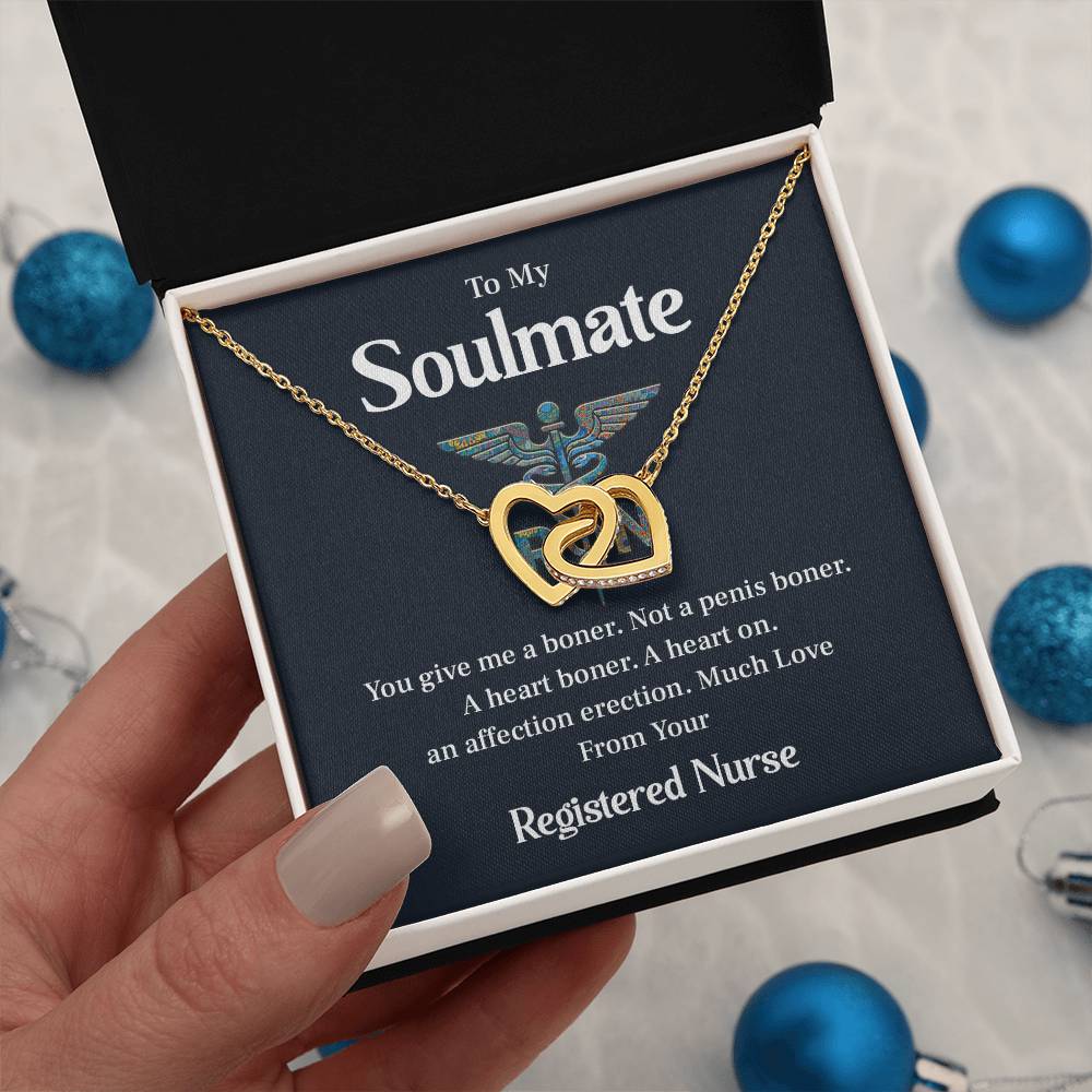 Funny Nurse Gift for Soulmate Heart Necklace Box