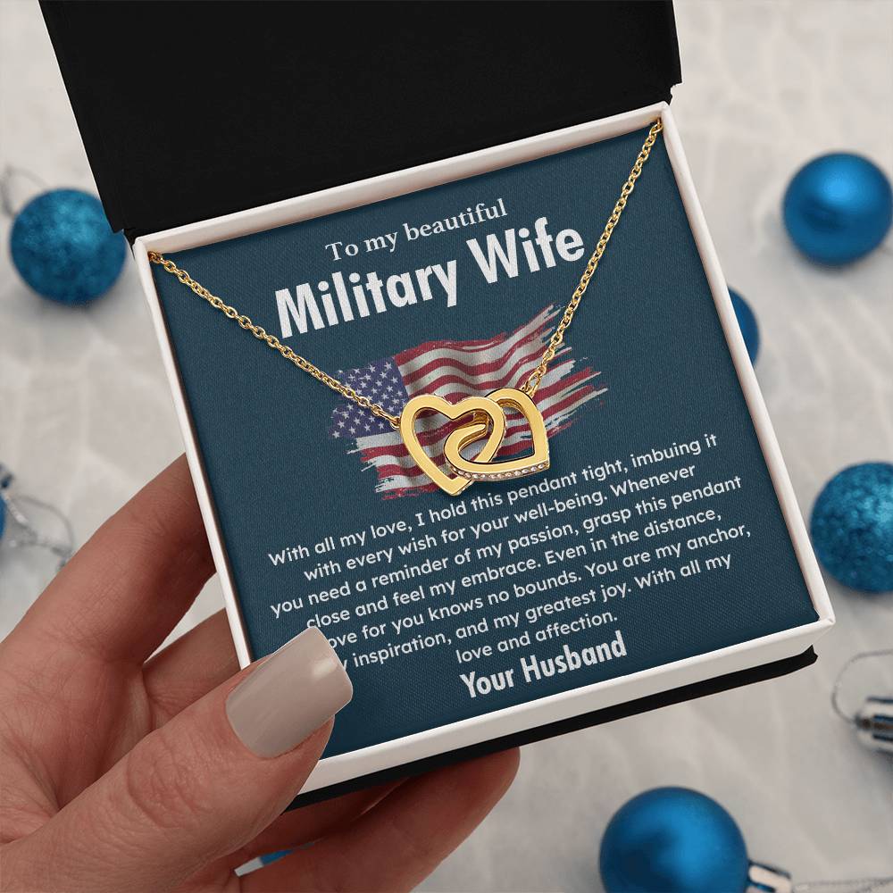 Gift for Military Wife with Patriotic Message Card