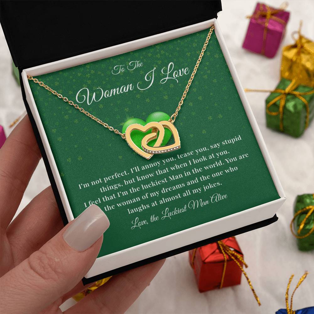 To The Woman, Together In Love Necklace Lucky To Have You Jewelry Celebrate Our Journey Together Loving Reminder For Her Woman Of My Dreams Jewelry Sentimental Gift For Girlfriend Luckiest Man Alive Jewelry