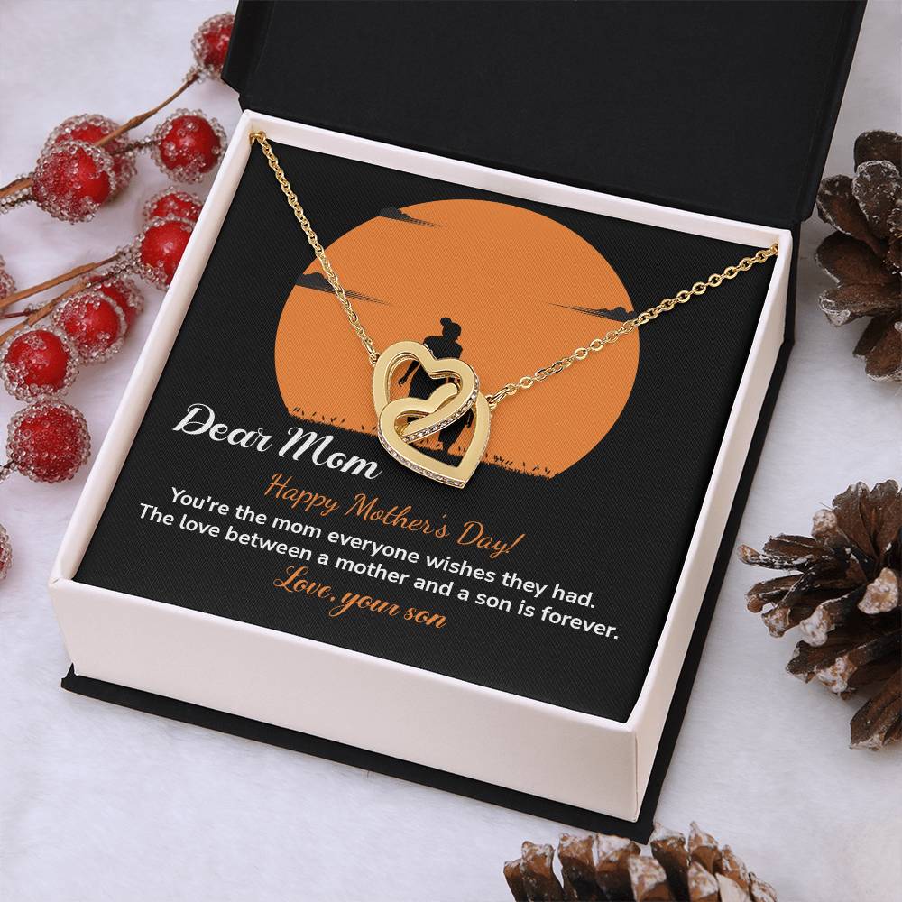 Dear Mom Happy Mother's Day, Elegant Jewelry For A Mother’s Day Gift Thoughtful Necklace For Love Sweet Gift For A Special Woman Sentimental Jewelry Thank You Pendant Beautiful Necklace Loving Pendant For A Mother-son Connection