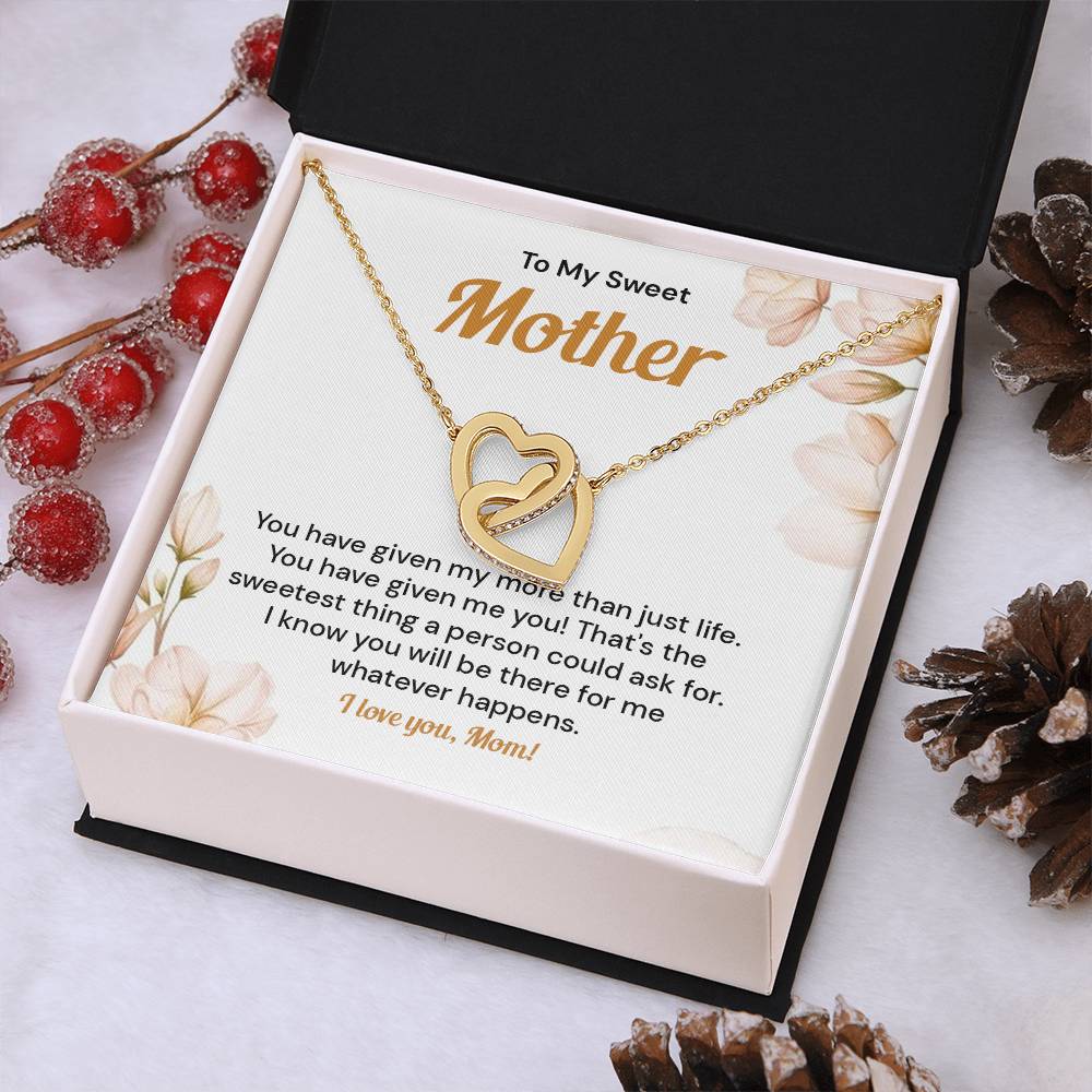 Mom Heart Necklace Gift from Daughter with Gift Box