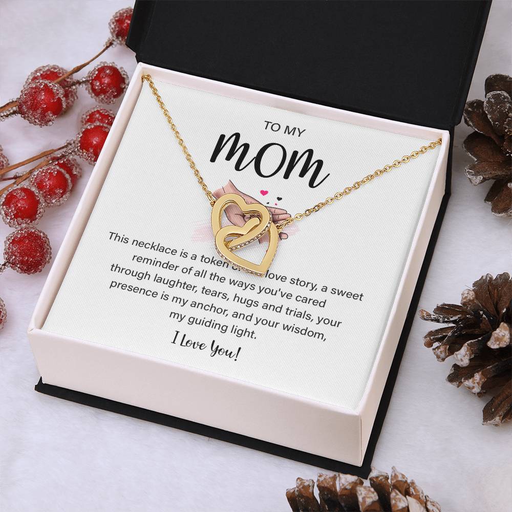 Mom Necklace with Heart Pendant and Loving Note