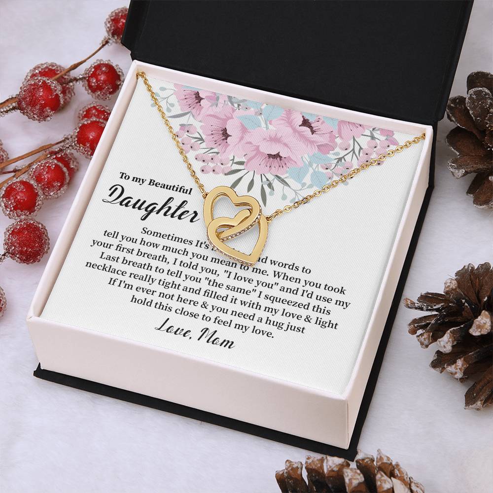 Daughter Necklace Gift from Mom with Message Card