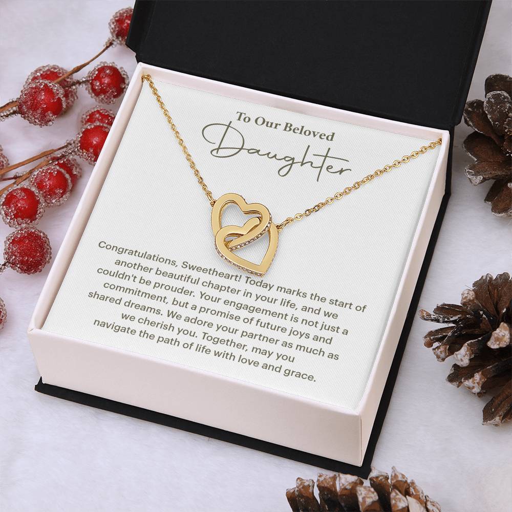 To Our Beloved Daughter Daughter Engagement Necklace Sentimental Gift For Daughter’s Engagement Jewelry Gift For Daughter’s Engagement Daughter’s Special Day Keepsake Daughter Wedding Journey Gift Emotional Gift For Daughter Meaningful Engagement Gift