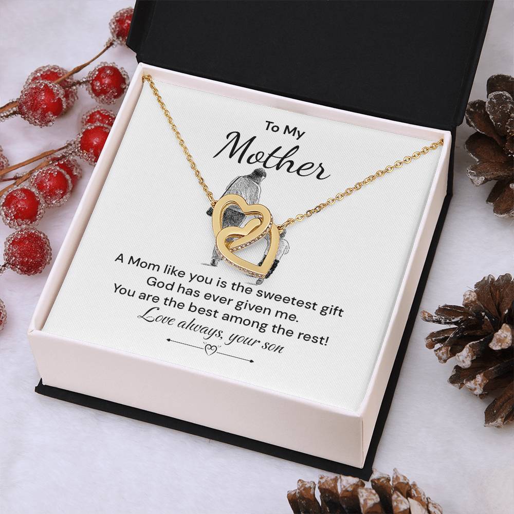 Mother Necklace from Son – Sweet Gift with Message Card
