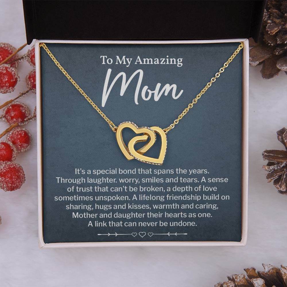Mom Necklace Gift from Daughter Message Card Box