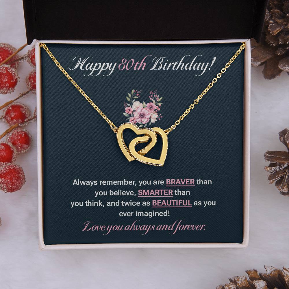 80th Birthday Gift for Her – Necklace with Gift Box