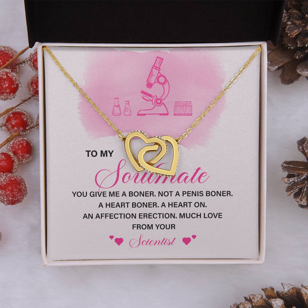 Scientist to Soulmate Funny Necklace Gift Box