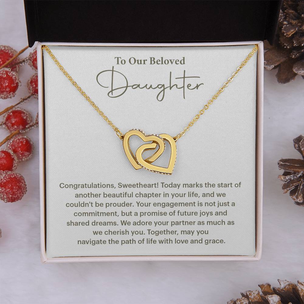 To Our Beloved Daughter Daughter Engagement Necklace Sentimental Gift For Daughter’s Engagement Jewelry Gift For Daughter’s Engagement Daughter’s Special Day Keepsake Daughter Wedding Journey Gift Emotional Gift For Daughter Meaningful Engagement Gift