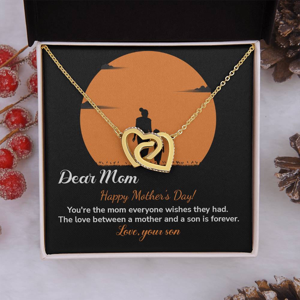 Dear Mom Happy Mother's Day, Elegant Jewelry For A Mother’s Day Gift Thoughtful Necklace For Love Sweet Gift For A Special Woman Sentimental Jewelry Thank You Pendant Beautiful Necklace Loving Pendant For A Mother-son Connection