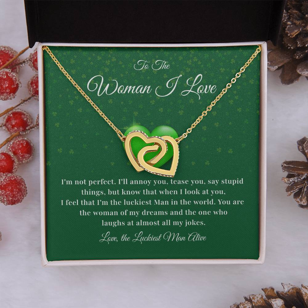 To The Woman, Together In Love Necklace Lucky To Have You Jewelry Celebrate Our Journey Together Loving Reminder For Her Woman Of My Dreams Jewelry Sentimental Gift For Girlfriend Luckiest Man Alive Jewelry