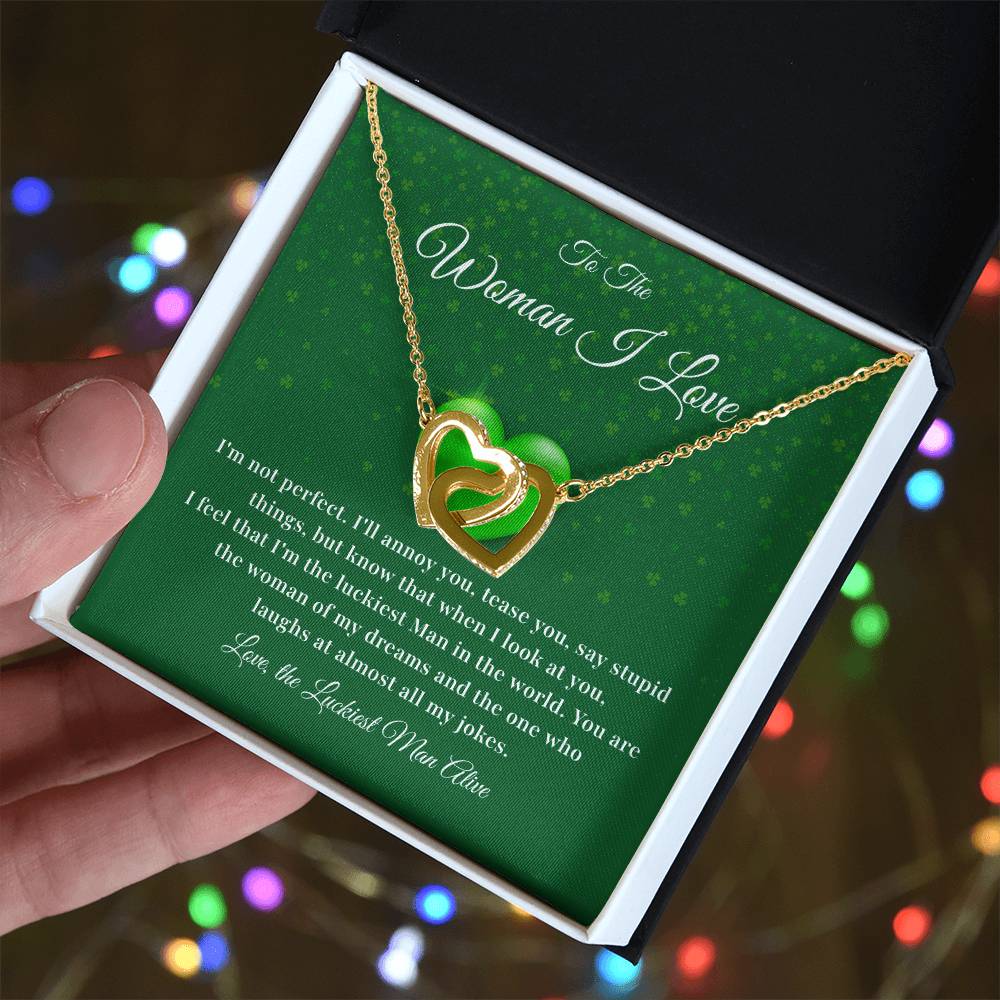 To The Woman, Together In Love Necklace Lucky To Have You Jewelry Celebrate Our Journey Together Loving Reminder For Her Woman Of My Dreams Jewelry Sentimental Gift For Girlfriend Luckiest Man Alive Jewelry