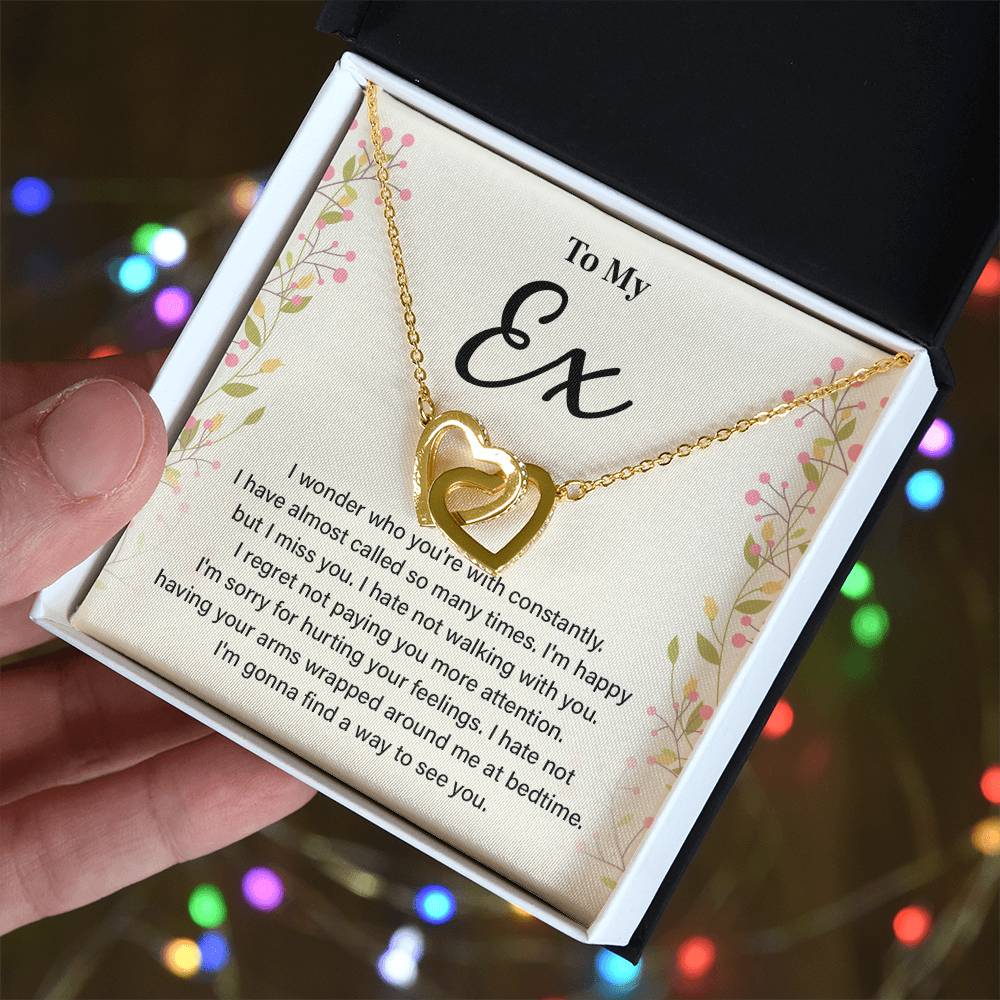 Regret Necklace Gift for Ex with Emotional Message Card