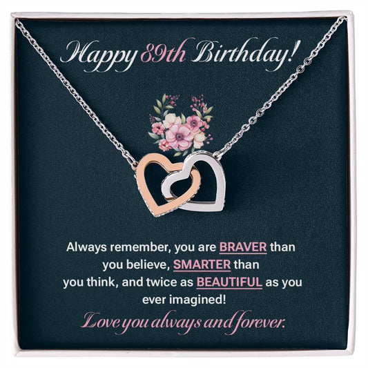 89th Birthday Jewelry Gift for Women with Message Card
