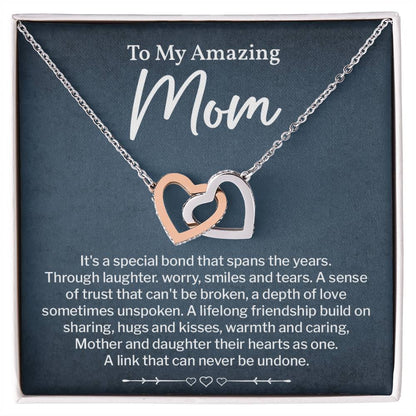 Mom Necklace Gift from Daughter Message Card Box