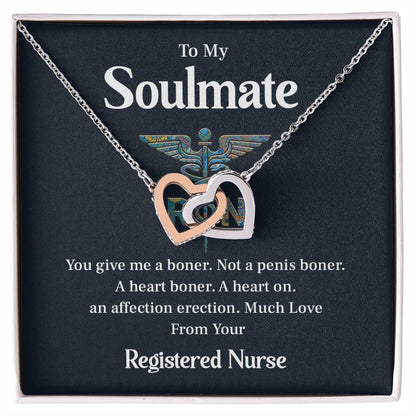 Funny Nurse Gift for Soulmate Heart Necklace Box