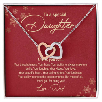 Christmas Gift for Daughter from Dad Hearts Necklace Box
