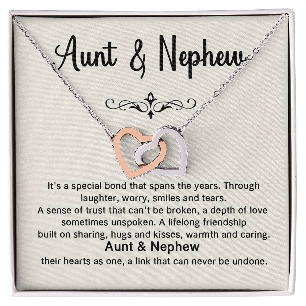 Aunt and Nephew Necklace Gift with Heartfelt Message Card