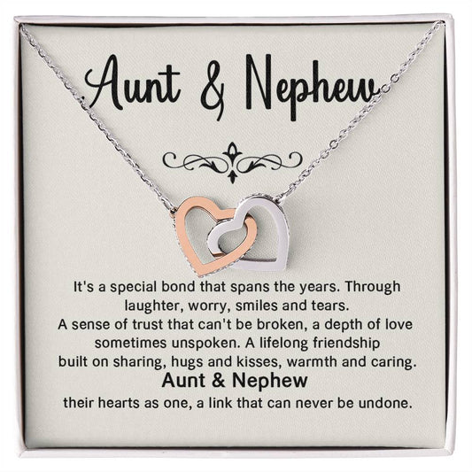 Aunt and Nephew Necklace Gift with Heartfelt Message Card