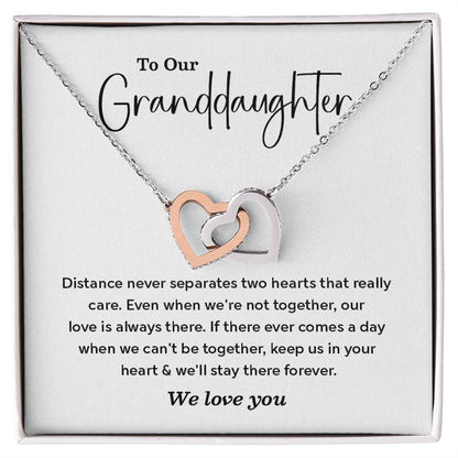 To Our Granddaughter Necklace Gift – Always in Your Heart Message
