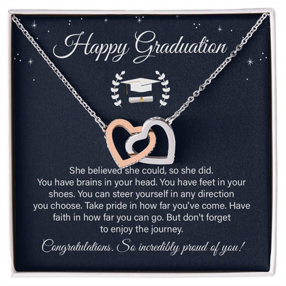 Graduation Gift Necklace– Heart Pendant With Message Card