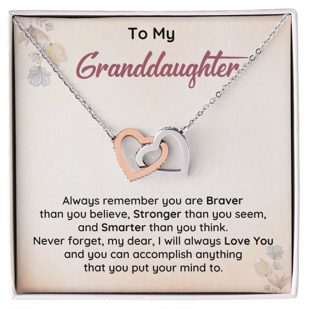 Granddaughter Necklace Gift With Love & Strength Card