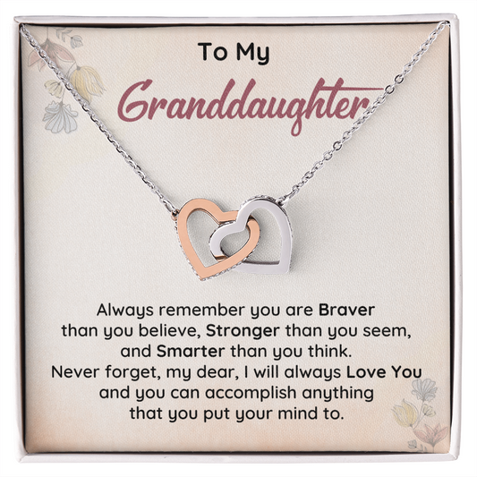 Granddaughter Necklace Gift With Love & Strength Card