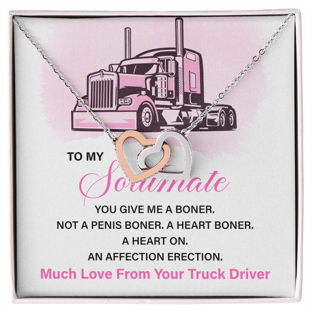 Funny Truck Driver Gift for Her – Heart Necklace Box