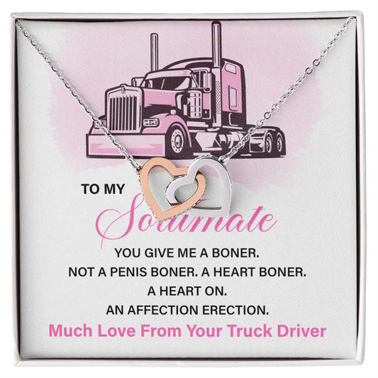 Funny Truck Driver Gift for Her – Heart Necklace Box